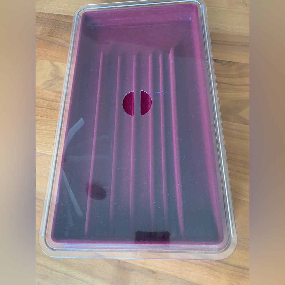 EUC Set of 2 Covered, Purple Velvet Jewelry Trays. Work as drawer inserts 2.